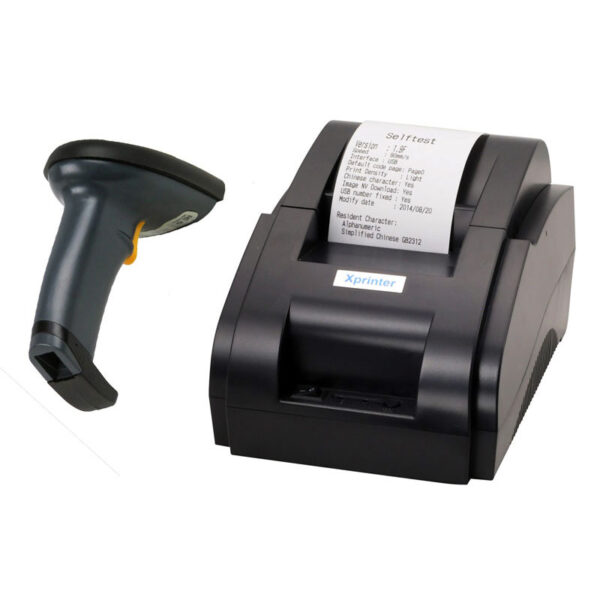 Barcode scanner and usb port 58mm thermal printer